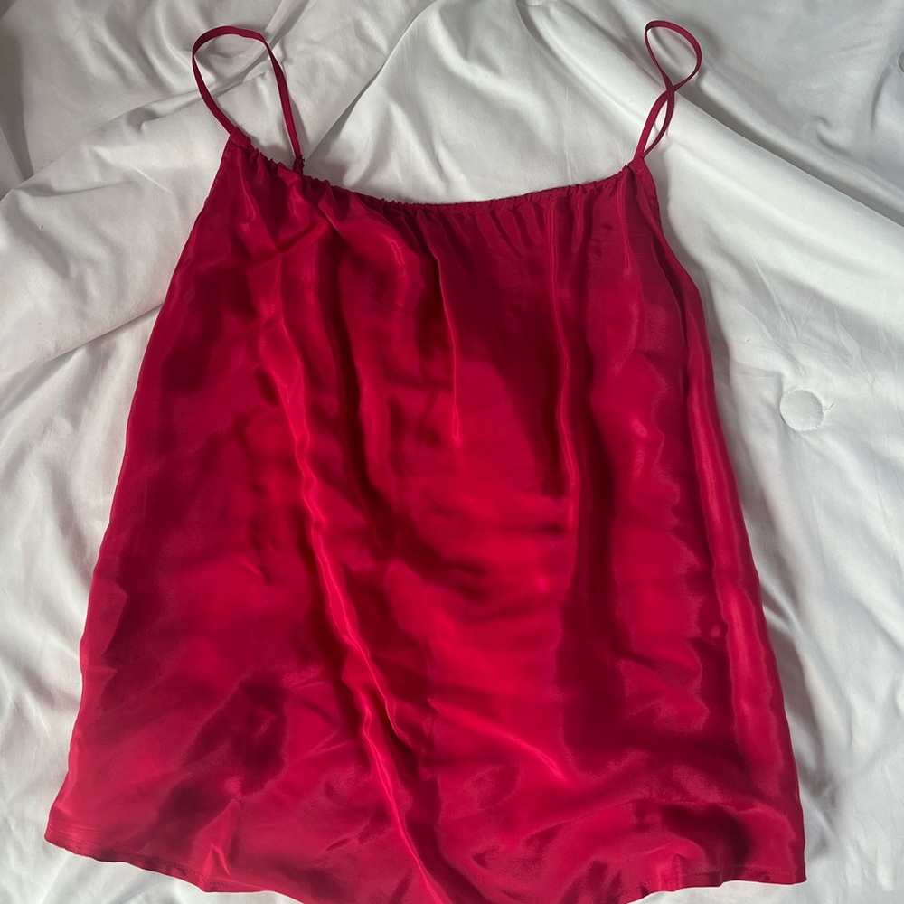 7 For All Mankind Red Sleeveless Camisole Top